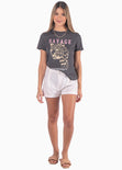 Camiseta con estampado "Savage" y tigre color gris para mujer - Flashy
