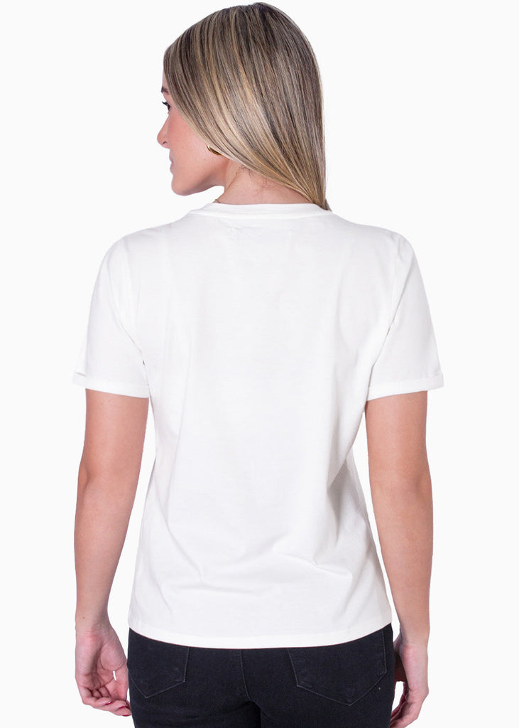 Camiseta con estampado "Spotted dog" de perritos color marfil para mujer - Flashy