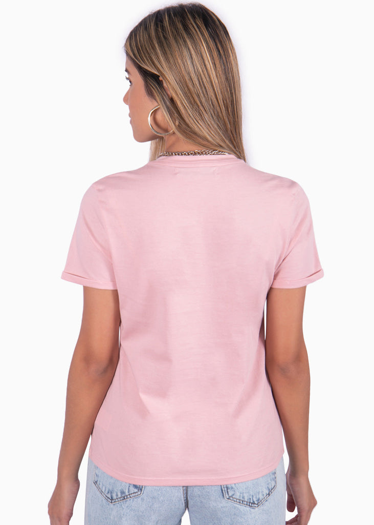 Camiseta con estampado "Sun rising" color rosado para mujer - Flashy