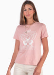 Camiseta con estampado "Trust destiny" color rosado para mujer - Flashy