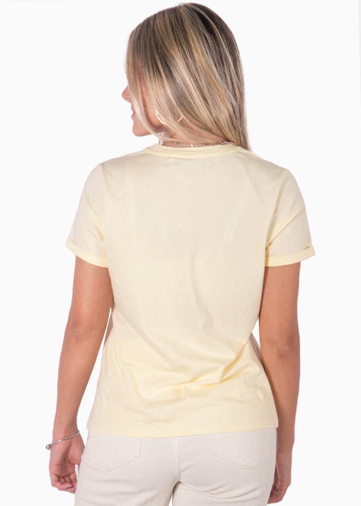 Camiseta con estampado "Verano eterno" color amarillo para mujer - Flashy
