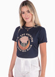 Camiseta con estampado "We are shining" color azul para mujer - Flashy