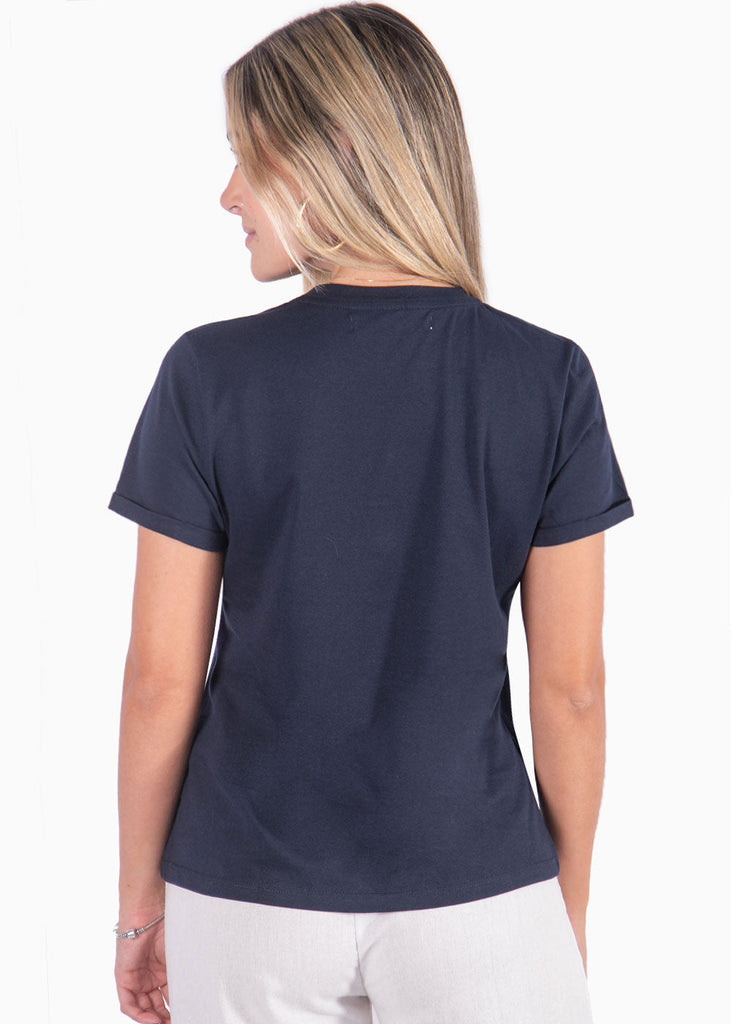 Camiseta con estampado "We are shining" color azul para mujer - Flashy
