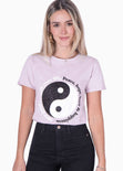 Camiseta con estampado ying yang color lila para mujer - Flashy