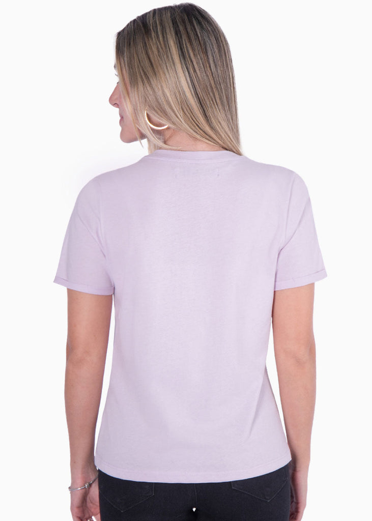 Camiseta con estampado ying yang color lila para mujer - Flashy