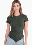 Camiseta con frente en largo en punta - CHICAGO.VERDE