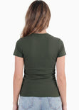 Camiseta con frente en largo en punta - CHICAGO.VERDE