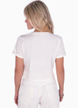 Camiseta corta con estampado de "San Francisco" en animal print color blanco para mujer - Flashy