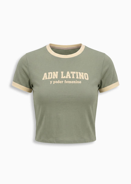 Camiseta corta estampada con cuello y puños en contraste - AMAZONAS