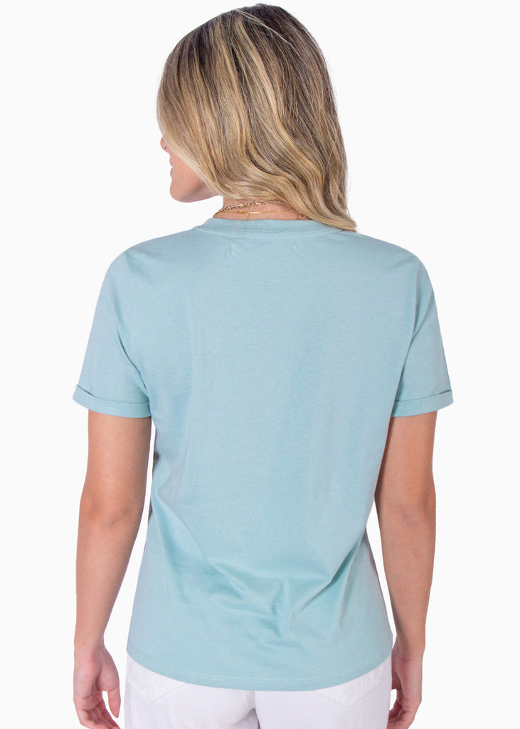 Camiseta estampada "Inhale, exhale and dream" color azul para mujer - Flashy