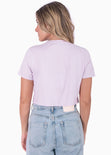 Camiseta crop manga corta color lila para mujer - Flashy