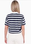 Camiseta crop tipo polo color azul para mujer - Flashy