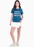 Camiseta estampada "Amor Amour Amore" color azul para mujer - Flashy