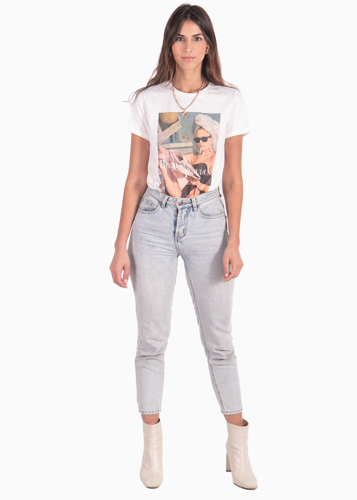 Camiseta estampada "Because I'm Fabulous" color blanco para mujer - Flashy