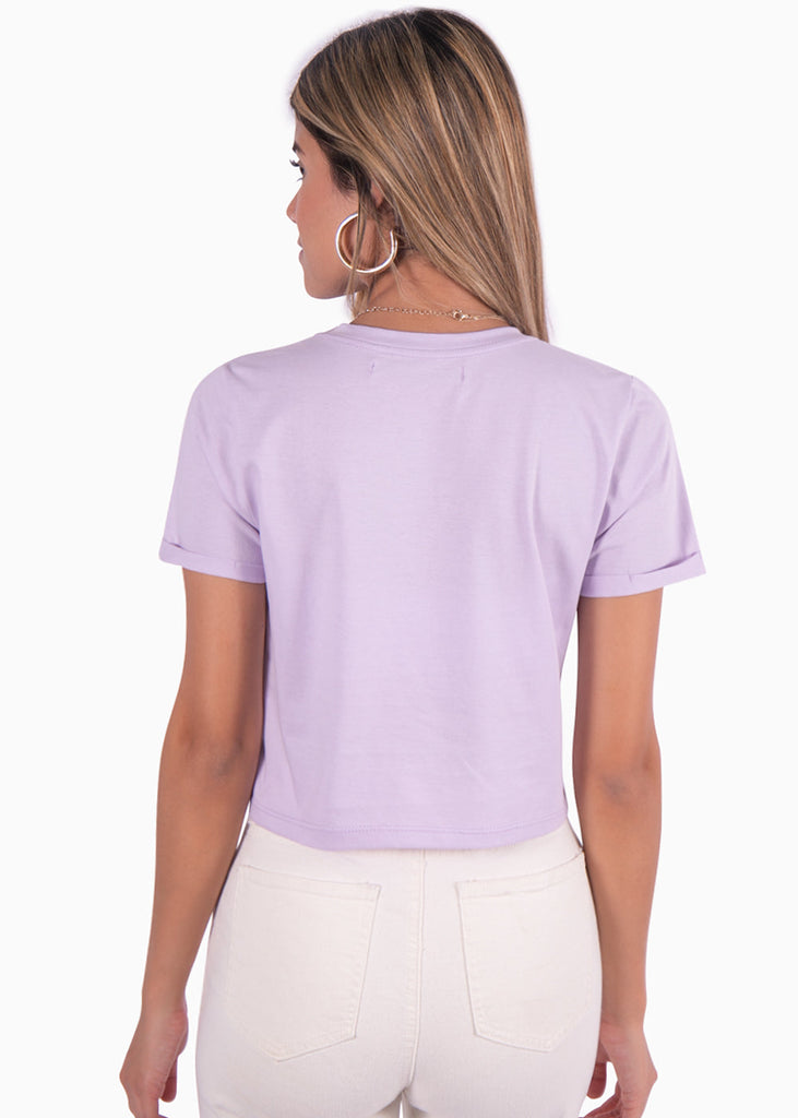 Camiseta estampada "California" color morado, lila para mujer - Flashy
