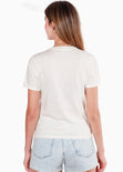 Camiseta estampada "Cats rule the world" color blanco, marfil para mujer - Flashy