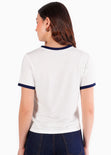 Camiseta estampada con cuello y puños en contraste - SURINAM