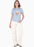 Camiseta estampada "Darlin" color azul para mujer - Flashy