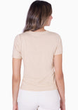 Camiseta estampada "Don't chase attract" color beige para mujer - Flashy