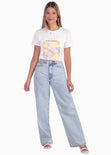Camiseta estampada "Enjoy the now" color blanco, marfil para mujer - Flashy