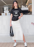 Camiseta estampada "French Riviera" con estrella en lentejuelas color negro para mujer - Flashy