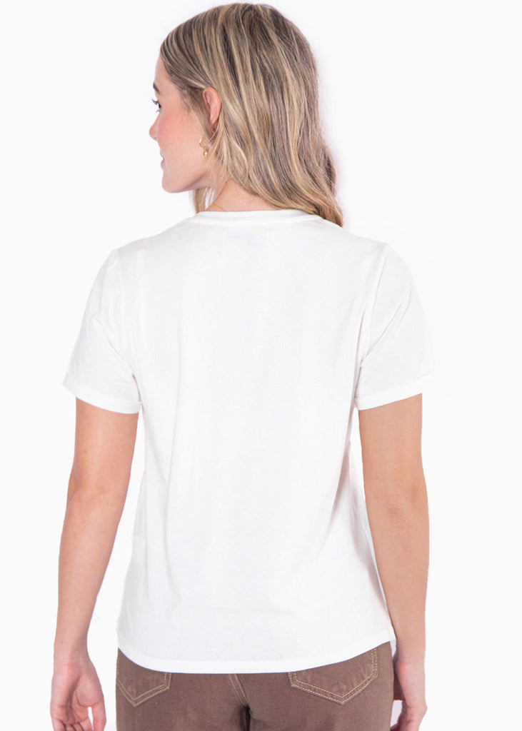 Camiseta estampada "Karma is a cat" color marfil, blanco para mujer - Flashy