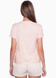 Camiseta estampada "La dolce vita" color rosado para mujer - Flashy