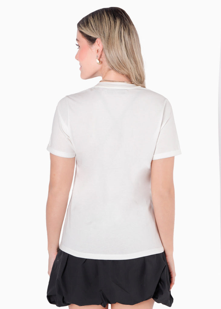 Camiseta estampada "Puppy cool club" color blanco, marfil para mujer - Flashy