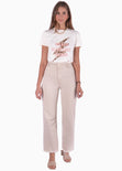 Camiseta estampada rayo "Babes support babes" con animal print color blanco para mujer - Flashy