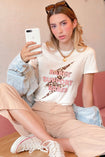 Camiseta estampada rayo "Babes support babes" con animal print color blanco para mujer - Flashy
