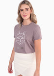 Camiseta estampada "Stay magic" color morado para mujer - Flashy