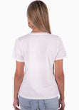 Camiseta estampada "Sunseeker" color blanco para mujer - Flashy