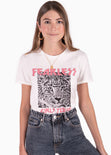 Camiseta estampada tigre "Fearless" color blanco para mujer - Flashy