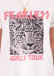 Camiseta estampada tigre "Fearless" color blanco para mujer - Flashy