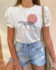 Camiseta estampada "Too wild to last" para mujer - Flashy