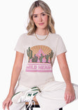 Camiseta estampada "Wild Heart" color beige para mujer - Flashy