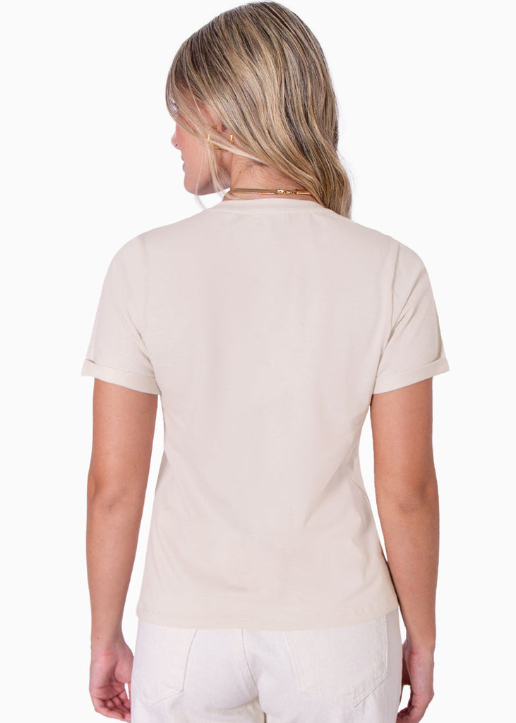 Camiseta estampada "Wild Heart" color beige para mujer - Flashy