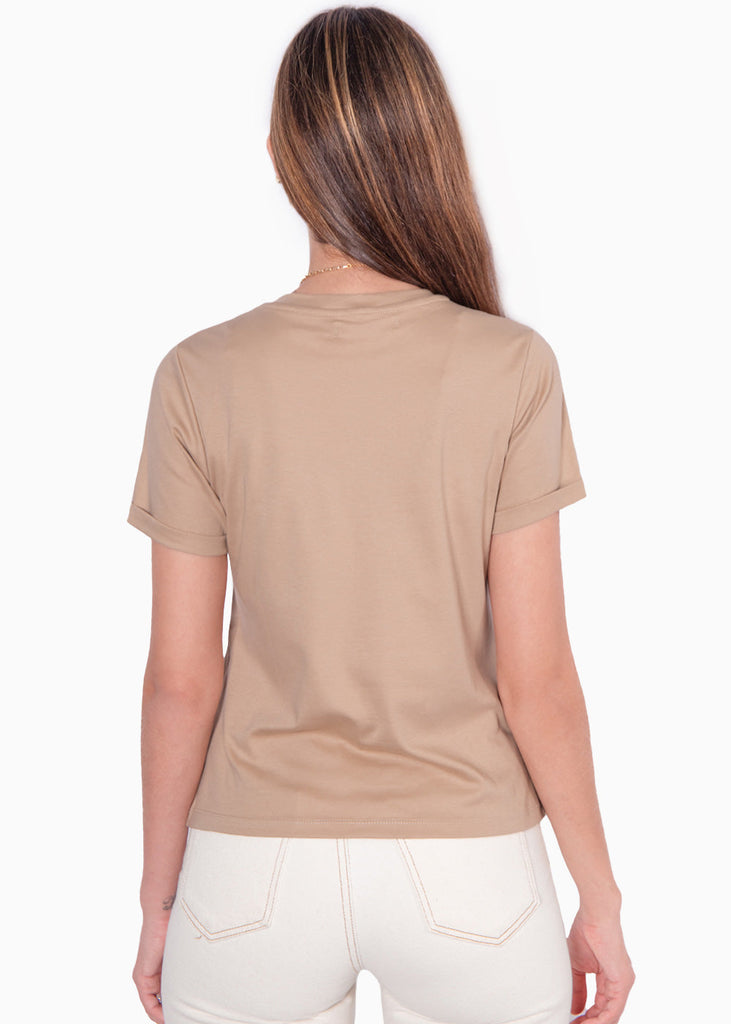 Camiseta estampada "Wild, let your soul and mind shine" color beige para mujer - Flashy
