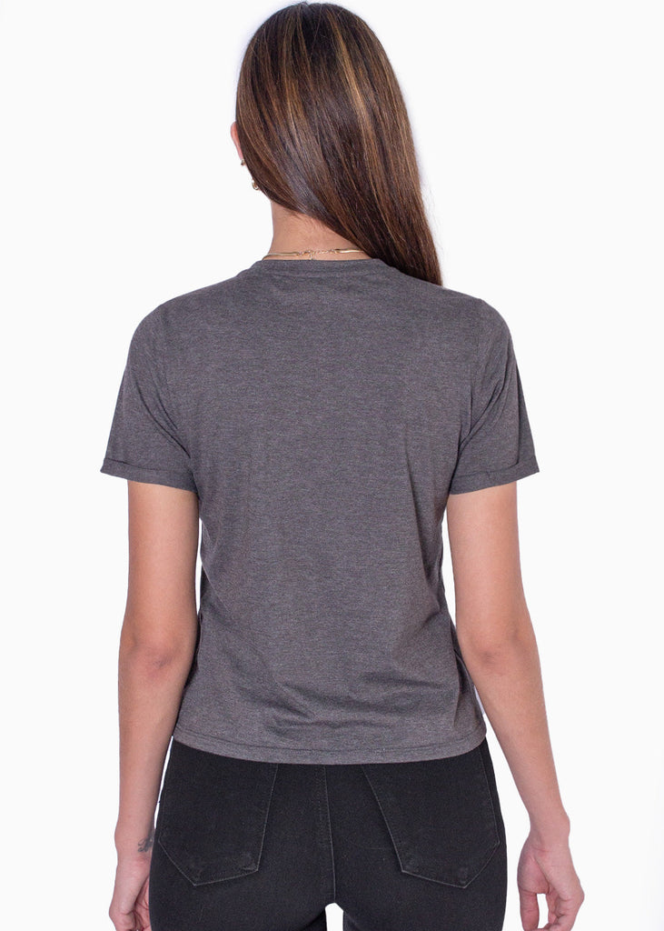 Camiseta estampada "Wild love, playing with fire" color gris para mujer - Flashy