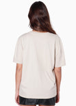 Camiseta oversized manga corta con perlas color gris para mujer - Flashy