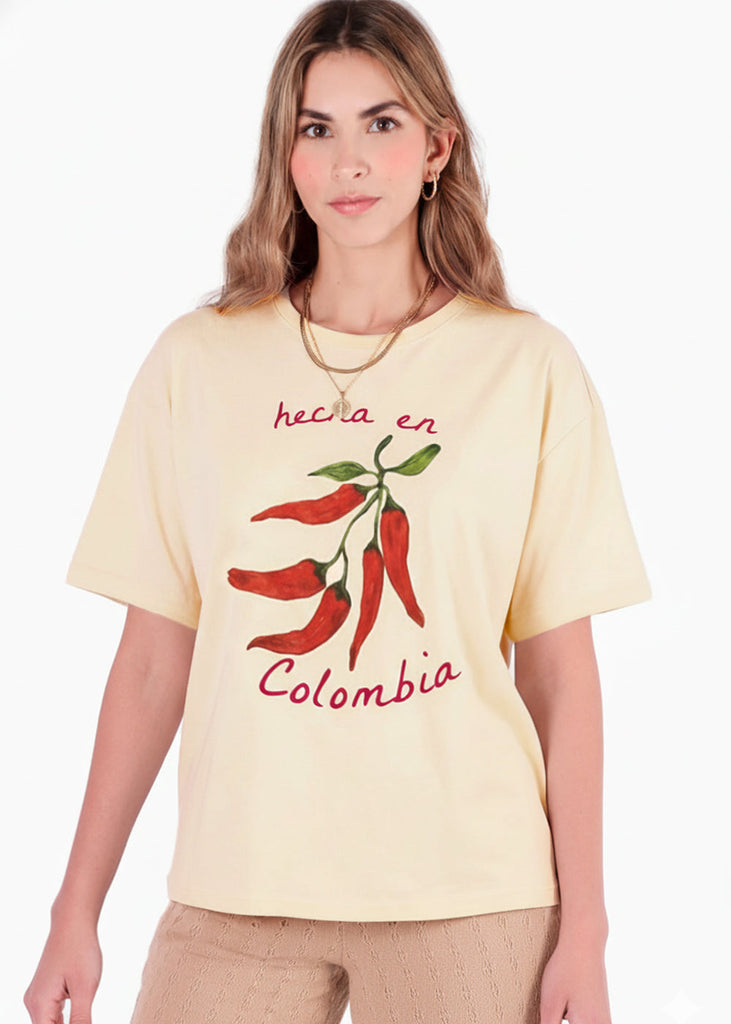 Camiseta oversize con estampado de chiles - SALENTO