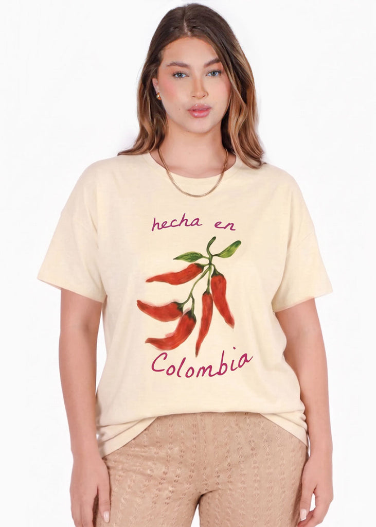 Camiseta oversize con estampado de chiles - SALENTO