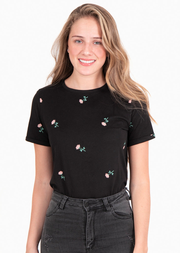 Camiseta estampada rosas para mujer - Flashy