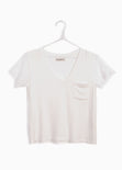 Camiseta con escote en v y mangas de encaje para mujer - Flashy
