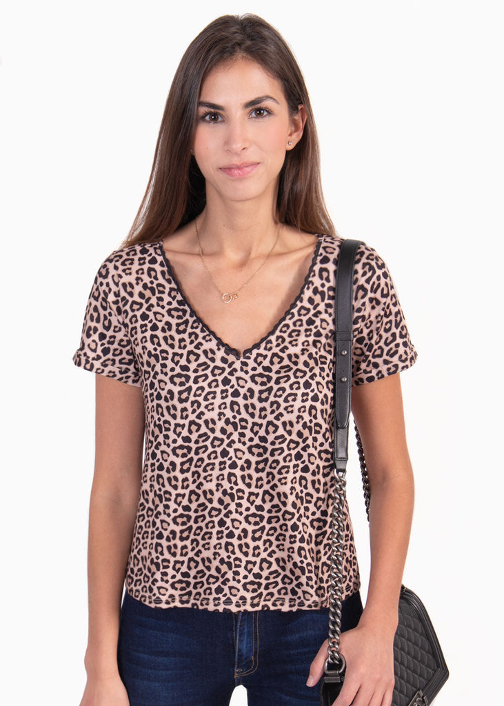 Camiseta estampada leopardo para mujer - Flashy