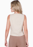 Chaleco con anudados en frente color beige para mujer - Flashy