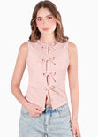 Blusa con anudados enfrente para mujer - Flashy