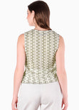 Chaleco con cuello en v y broches en escote en tela tejida - LIMON