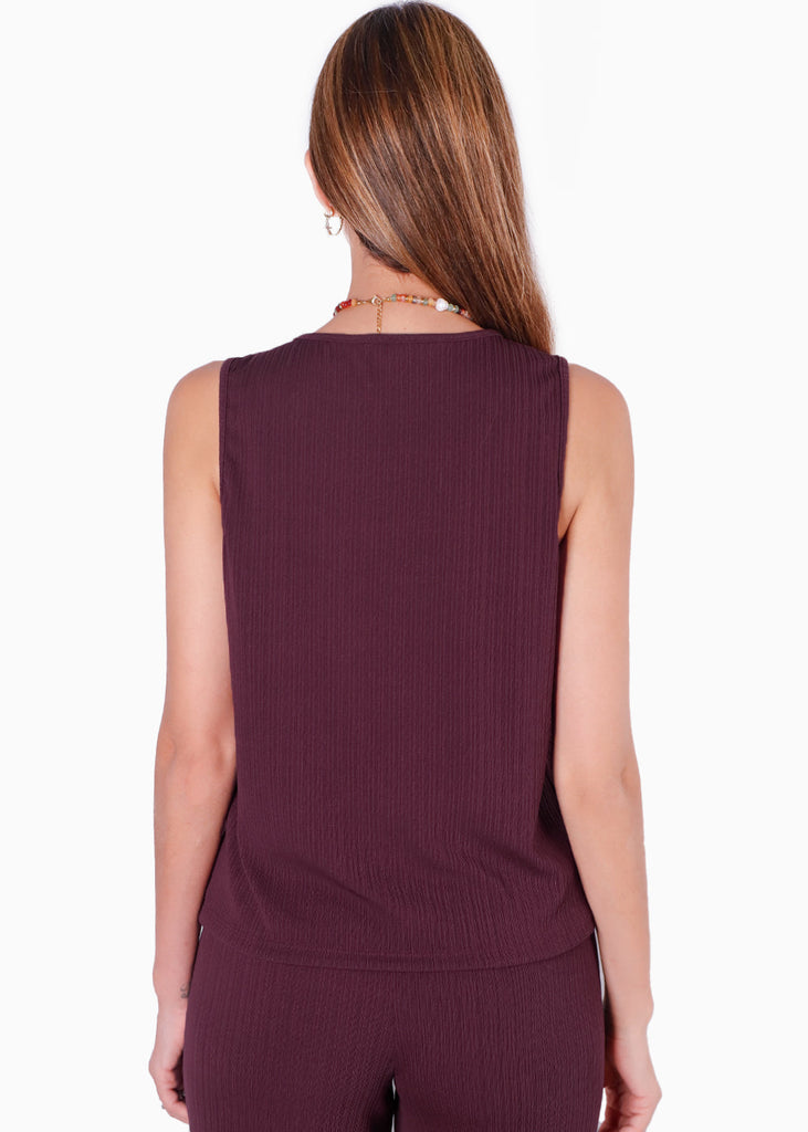 Chaleco largo tejido con boton color marfil, blanco para mujer - Flashy