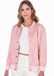Chaqueta bomber oversized color rosado para mujer - Flashy